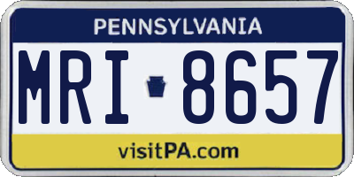 PA license plate MRI8657