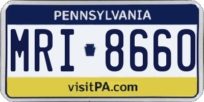 PA license plate MRI8660