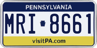 PA license plate MRI8661