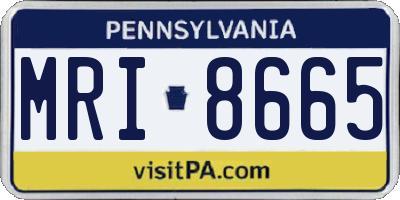 PA license plate MRI8665