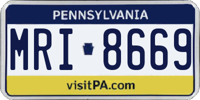 PA license plate MRI8669