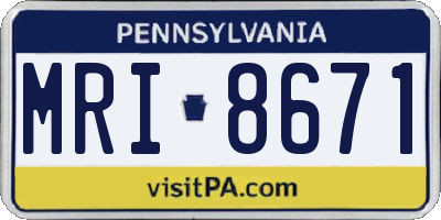 PA license plate MRI8671