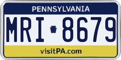 PA license plate MRI8679