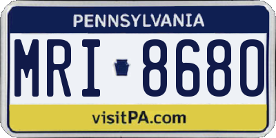 PA license plate MRI8680