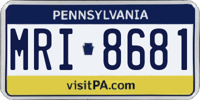 PA license plate MRI8681