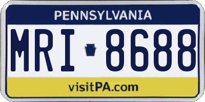 PA license plate MRI8688