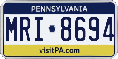 PA license plate MRI8694