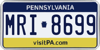 PA license plate MRI8699