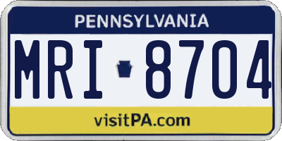 PA license plate MRI8704