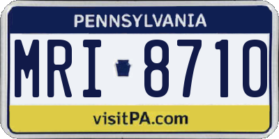 PA license plate MRI8710