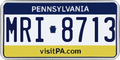 PA license plate MRI8713