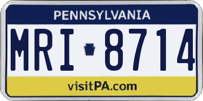 PA license plate MRI8714