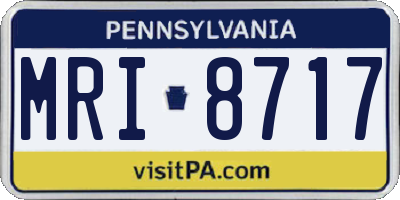PA license plate MRI8717
