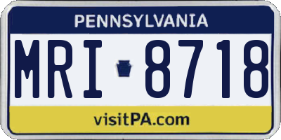 PA license plate MRI8718