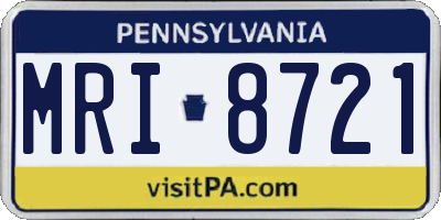 PA license plate MRI8721
