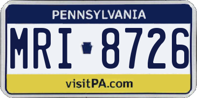 PA license plate MRI8726