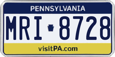 PA license plate MRI8728