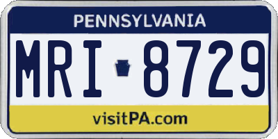 PA license plate MRI8729