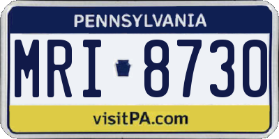 PA license plate MRI8730