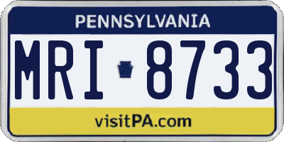 PA license plate MRI8733