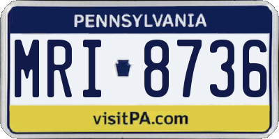 PA license plate MRI8736