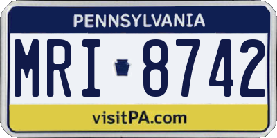 PA license plate MRI8742