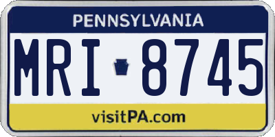 PA license plate MRI8745