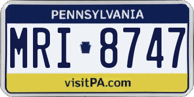 PA license plate MRI8747