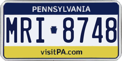 PA license plate MRI8748