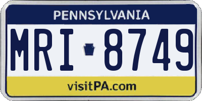 PA license plate MRI8749