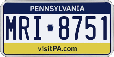 PA license plate MRI8751