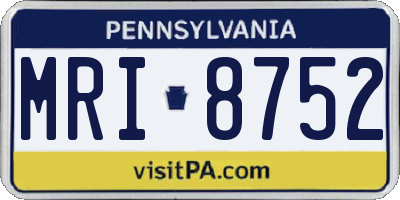 PA license plate MRI8752