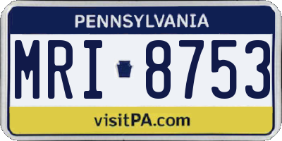 PA license plate MRI8753