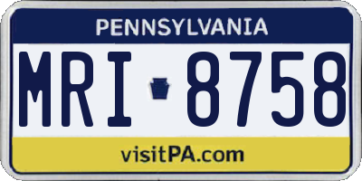 PA license plate MRI8758