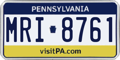 PA license plate MRI8761