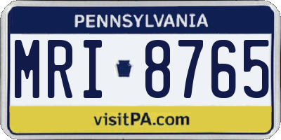 PA license plate MRI8765