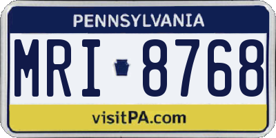 PA license plate MRI8768