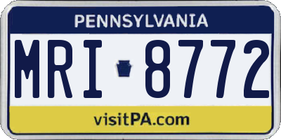 PA license plate MRI8772