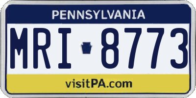PA license plate MRI8773