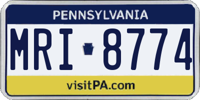 PA license plate MRI8774