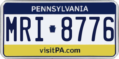 PA license plate MRI8776