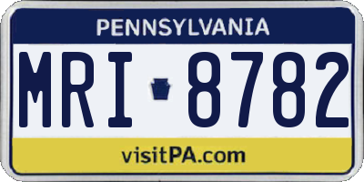 PA license plate MRI8782