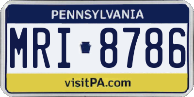 PA license plate MRI8786