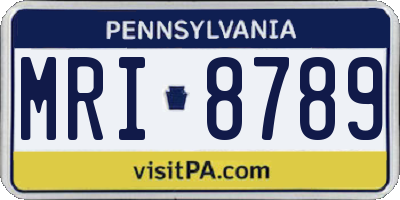 PA license plate MRI8789