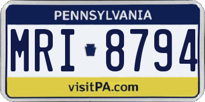 PA license plate MRI8794