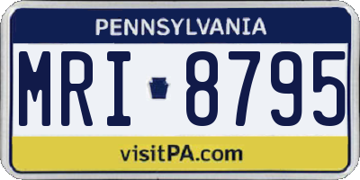 PA license plate MRI8795