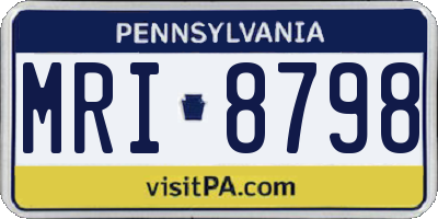 PA license plate MRI8798