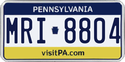 PA license plate MRI8804