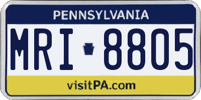 PA license plate MRI8805