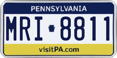 PA license plate MRI8811